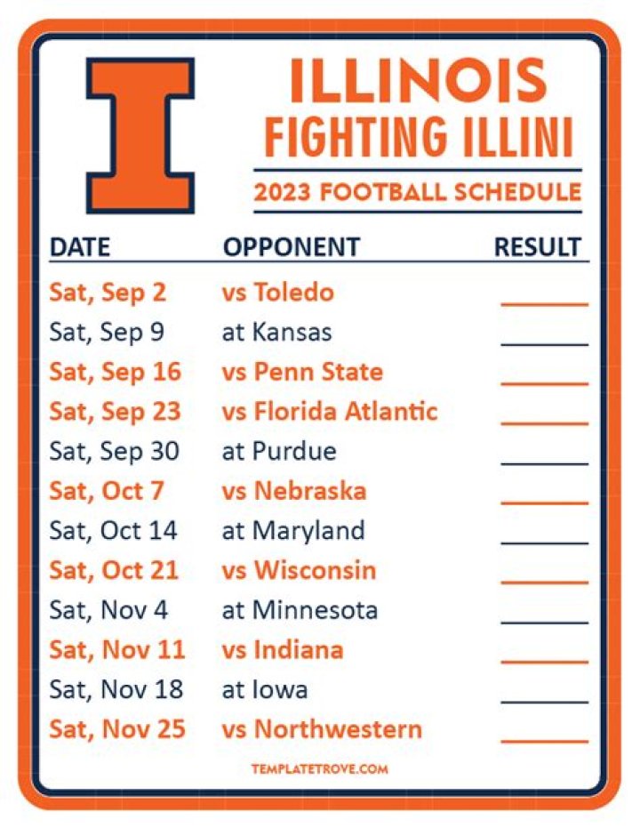 2023 Illinois Football Schedule | College Football Network