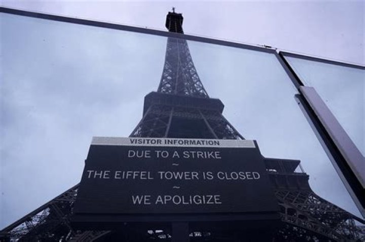 Eiffel Tower closes as staff go on strike