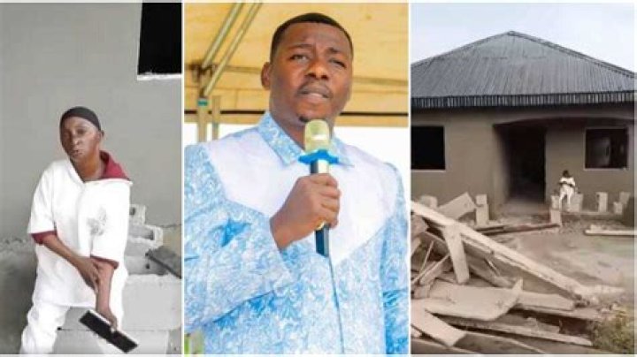 “Shakara Go Triple”: Aunty Ramota Shows Off Uncompleted Building As Agbala Gabriel Builds Her House